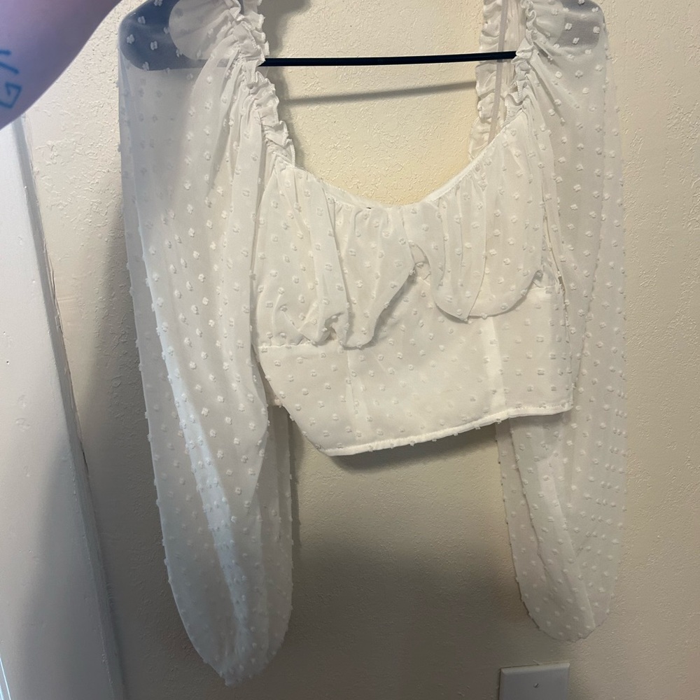 Elegant White Puff Sleeve Top